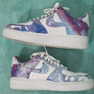 NIKE,  Personalized Sneakers in Blue, Purple, and White
